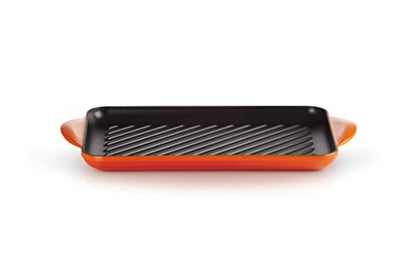 LE CREUSET Griglia rettangolare ghisa smaltata azzurra 32,5 cm per cottura a induzione
