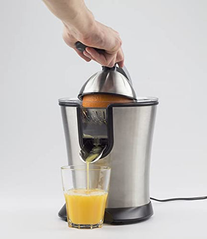 Caso Spremiagrumi elettrico acciaio inox e nero con cono universale