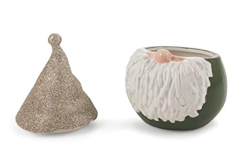 Villa d'Este Home Tivoli Xmas Carol scatola Babbo Natale dolomite verde con cappello glitterato