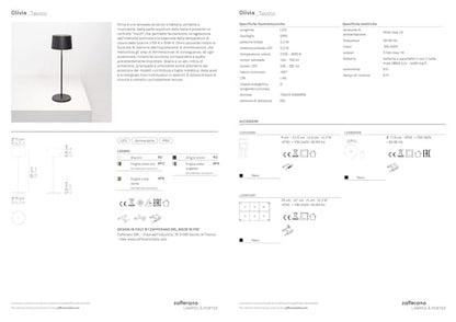 Zafferano Olivia Pro lampada LED alluminio bianco design moderno