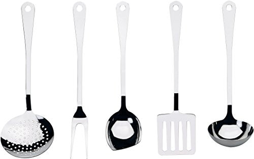 Alessi servizio di posate da cucina acciaio inossidabile cucchiaio forchettone mestolo paletta schiumaiola design Jasper