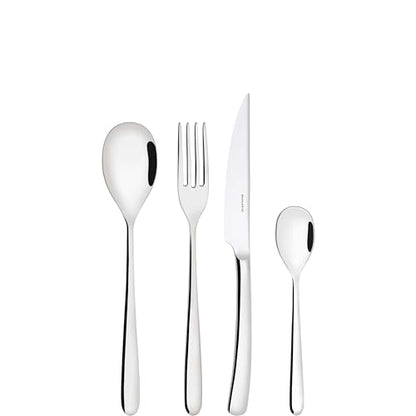 Bugatti Set Posate Acciaio Inox 18/10 per 6 persone, design Puro lineare