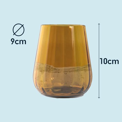 Livellara set 6 bicchieri tumbler in vetro verde trasparente 400ml