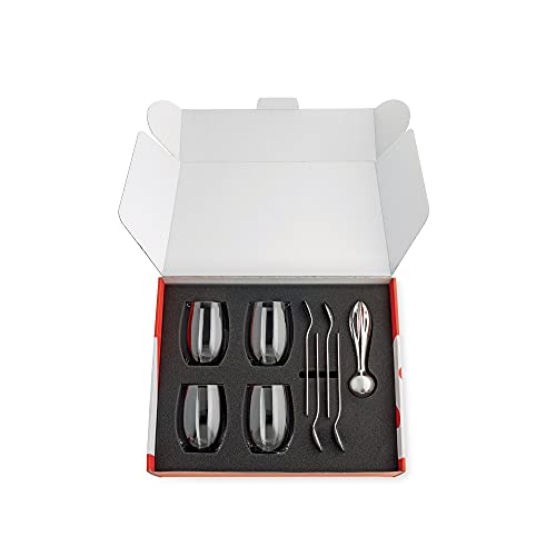 Alessi The Player set accessori cocktail acciaio inossidabile e vetro cristallino