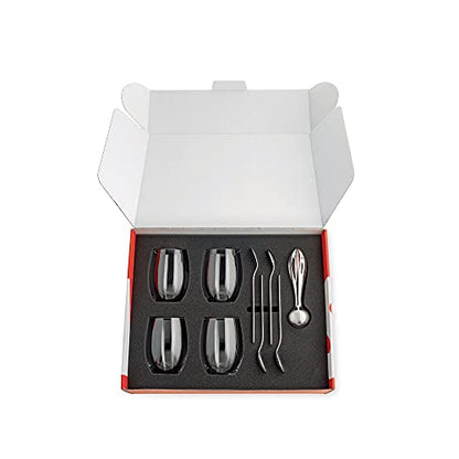 Alessi The Player set accessori cocktail acciaio inossidabile e vetro cristallino