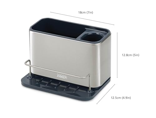 Joseph Joseph organizer per lavello in acciaio inox con scomparti per spazzola e detersivo