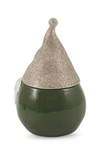 Villa d'Este Home Tivoli Xmas Carol scatola Babbo Natale dolomite verde con cappello glitterato