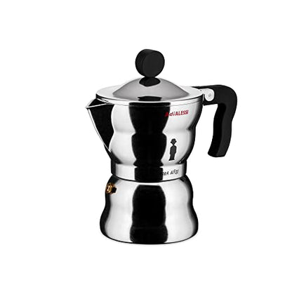 Alessi Moka Caffettiera Espresso fusione alluminio nero design Mendini