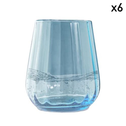 Livellara set 6 bicchieri tumbler vetro verde trasparente 400ml