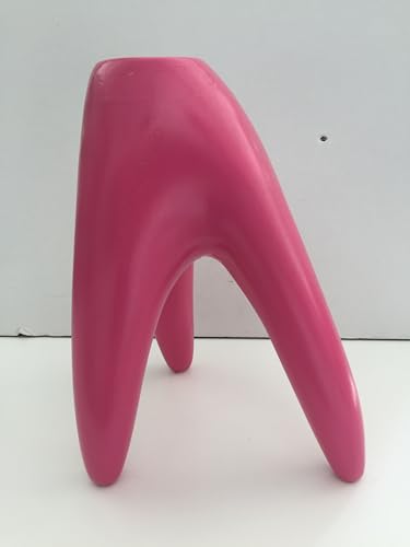 Il mio negozio vaso portafiori ceramica rosa con tre piedi cm 29x14x14