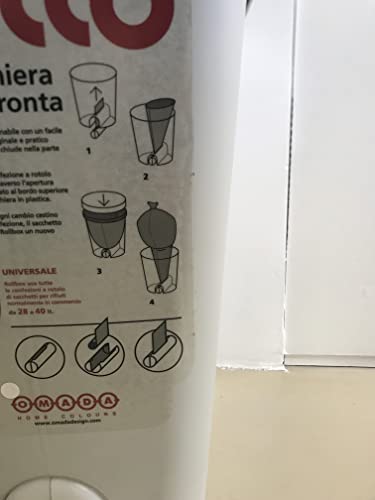 Il mio negozio Pattumiera in plastica con inserto rotolo buste, design moderno