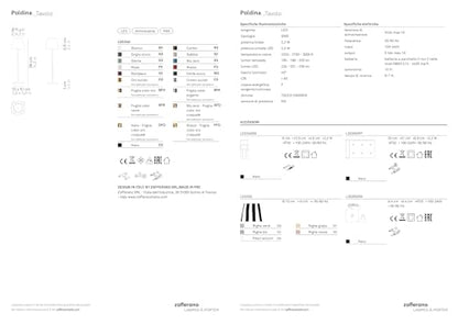 Zafferano Poldina lampada LED alluminio salvia con diffusore policarbonato e controllo touch