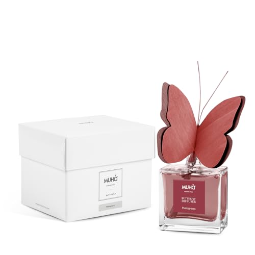 Muhà Butterfly Diffuser profumatore ambiente 50ml vetro legno fragranza melograno