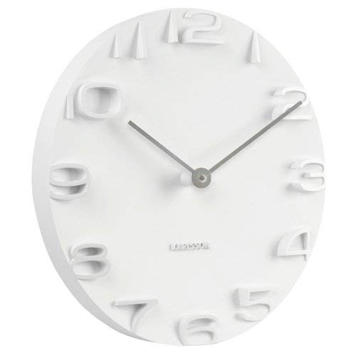 Karlsson The Edge orologio da parete bianco 42cm con numeri e lancette cromate