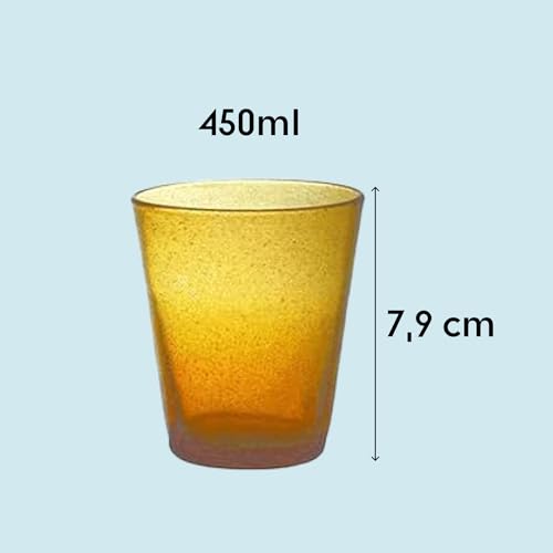Stilmobili Set 6 Tumbler colorato in vetro soffiato linea Freshness, design originale e vivace