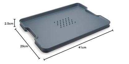 Joseph Joseph Tagliere Multifunzione in plastica e acciaio inox con base inclinata e bordi rialzati