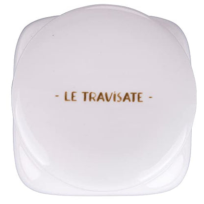Villa d'Este Home Tivoli barattolo pangrattato new bone china bianco blu 750ml con scritta Le Travisate