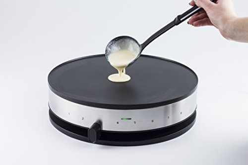Caso Design Crepiera acciaio inox spazzolato nero con piastra 33 cm - Stilmobili