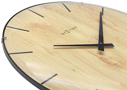 NeXtime Edge Wood Dome orologio da parete 35cm vetro e legno naturale movimento silenzioso