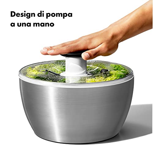 OXO centrifuga per insalata acciaio inox con base antiscivolo