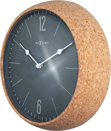 NeXtime Cork orologio da parete 30cm sughero grigio movimento silenzioso