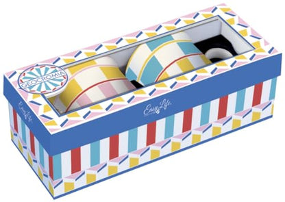 Easy Life Set 2 Tazze Caffè Porcellana Geocromia Multicolore
