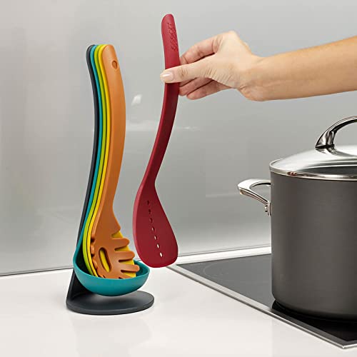Joseph Joseph Set 5 Utensili Nest con Base - Utensili da Cucina Impilabili