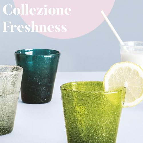 Stilmobili Set 6 Tumbler colorato in vetro soffiato linea Freshness, design originale e vivace