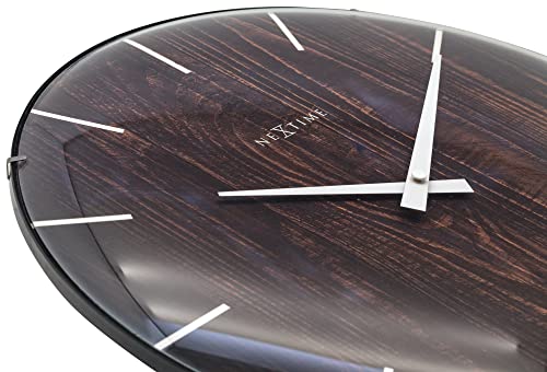NeXtime Edge Wood Dome orologio da parete 35cm vetro e legno naturale movimento silenzioso