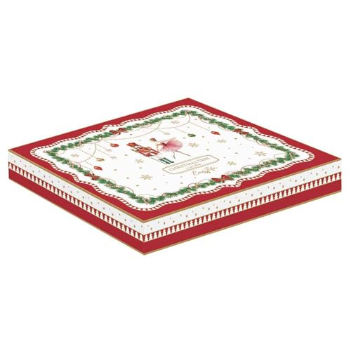Easy Life piatto natalizio porcellana abete Nutcracker con slitta Babbo Natale