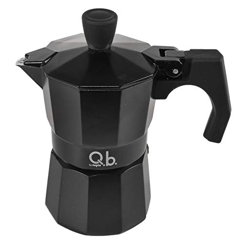 Mopita Caffettiera in alluminio nero opaco con manico soft touch - Black Code
