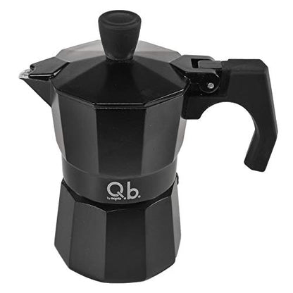Mopita Caffettiera in alluminio nero opaco con manico soft touch - Black Code