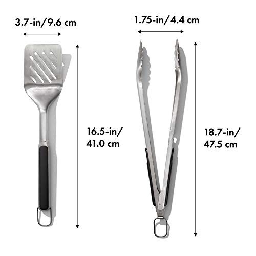 OXO Pinze Good Grips in acciaio inox con estremità frastagliate e apribottiglie integrato