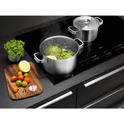 AEG Set 3 Padelle e Pentole acciaio inox antiaderente con manico ergonomico