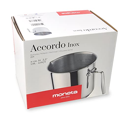 Moneta Pentolino Accordo 14cm acciaio inossidabile spazzolato con manico microfuso design esclusivo