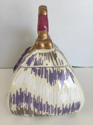 Livellara portagioie borsetta ceramica decorazione floreale 19x16x12