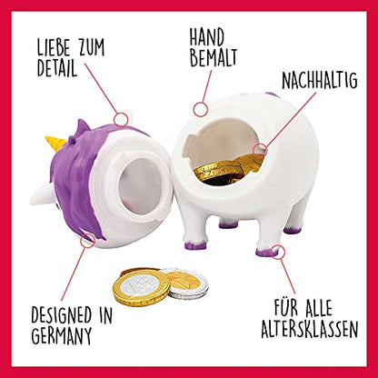 LiLaLu Salvadanaio Unicorno bianco design tedesco - Giocattolo decorativo