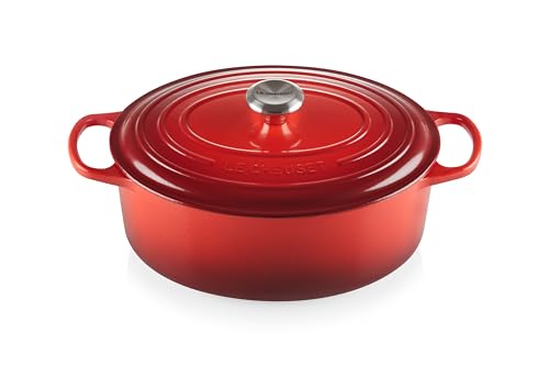 Le Creuset Cocotte Ovale Evolution in ghisa rossa con coperchio - Casseruola per arrosti