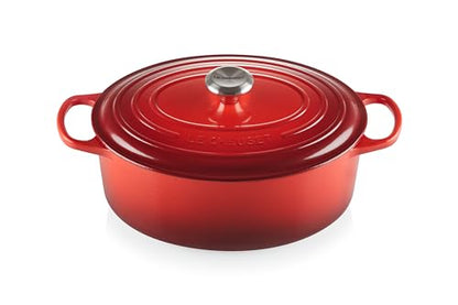 Le Creuset Cocotte Ovale Evolution in ghisa rossa con coperchio - Casseruola per arrosti