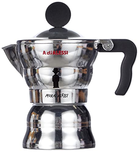 Alessi Moka Caffettiera Espresso fusione alluminio nero design Mendini