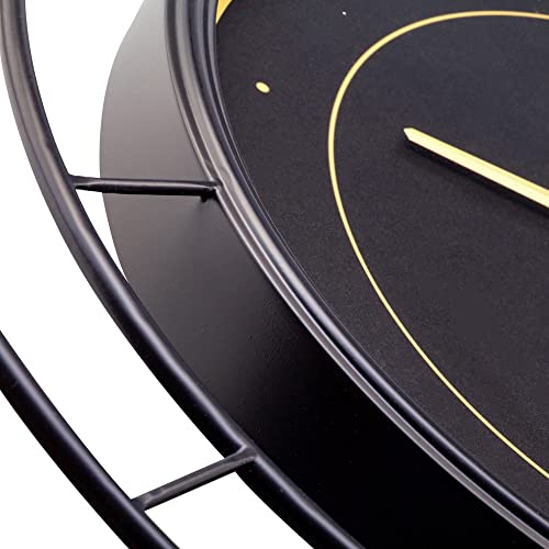 NeXtime Fancy orologio da parete 70cm metallo nero con dettagli dorati