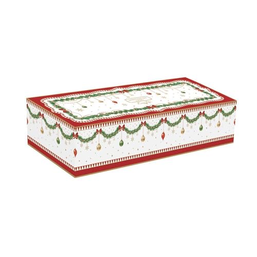 Easy Life Set Aperitivo 3 Ciotole Magie De Noel porcellana bianca con motivo natalizio e tagliere bambù