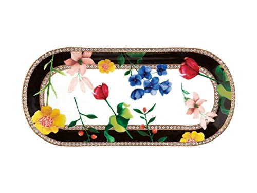 Maxwell & Williams vassoio ovale Contessa nero ceramica 25x11,5 cm