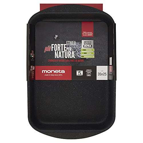 Moneta Lasagnera Etnea alluminio con rivestimento Hardoise effetto pietra 35x25 cm