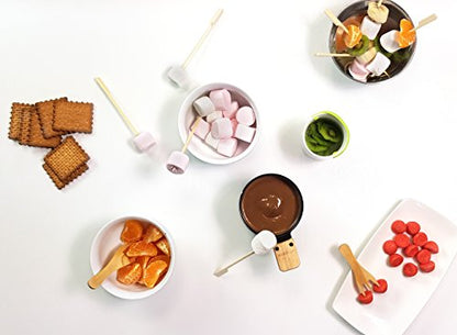 Cookut Lumi Choco fonduta cioccolato alla candela con forchette legno - confezione da 2