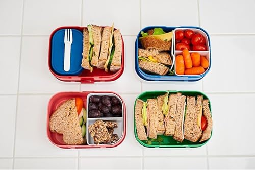 Mepal porta pranzo bento con inserto rimovibile e forchetta in plastica, design Space