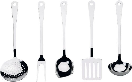 Alessi servizio di posate da cucina acciaio inossidabile cucchiaio forchettone mestolo paletta schiumaiola design Jasper
