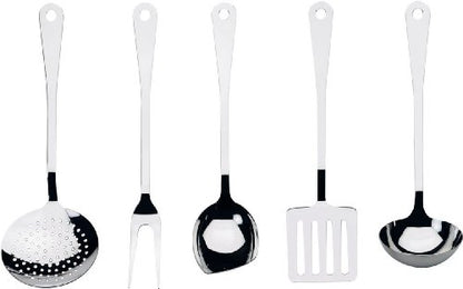 Alessi servizio di posate da cucina acciaio inossidabile cucchiaio forchettone mestolo paletta schiumaiola design Jasper