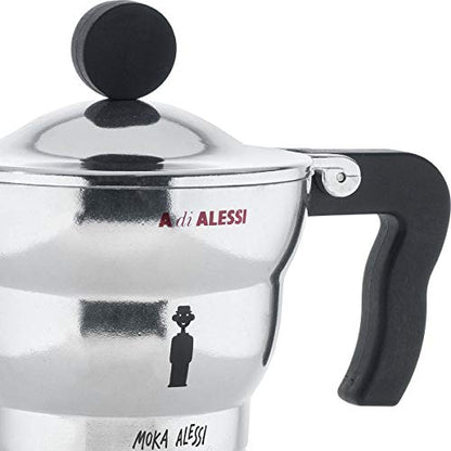 Alessi Moka Caffettiera Espresso fusione alluminio nero design Mendini
