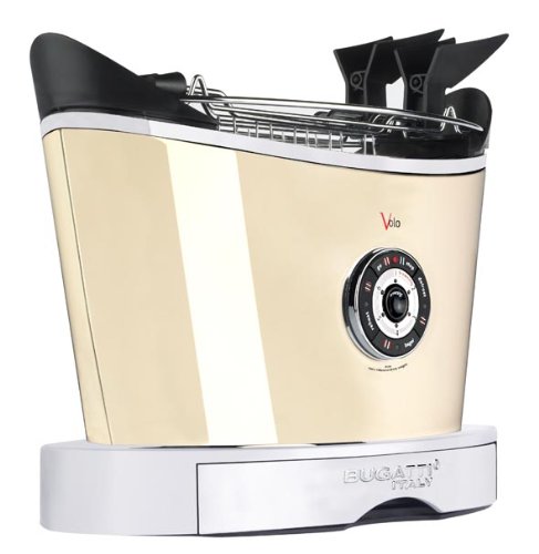 Bugatti Volo tostapane elettrico cromato con design iconico, 6 livelli tostatura e sistema motorizzato LIFT